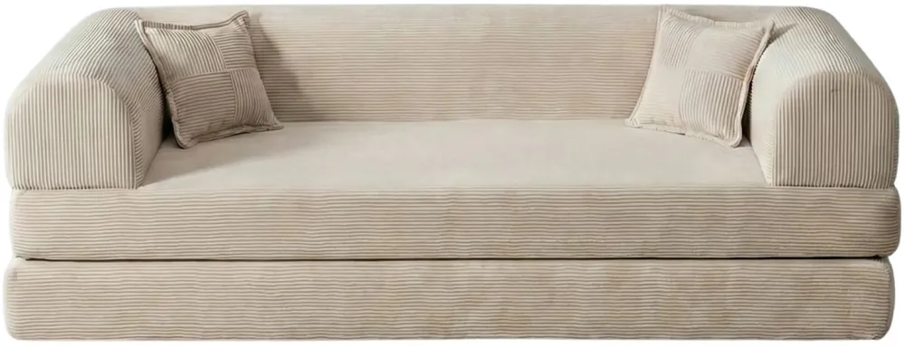 Canapea extensibilă 3 locuri Atelier Del Sofa Legom Eco, Crem