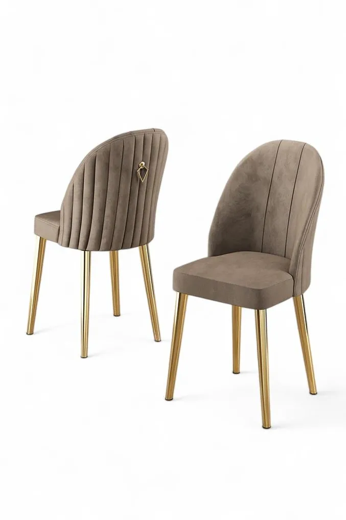 Set scaune (6 piese) Hanah Home Mara, Cappuccino / Auriu