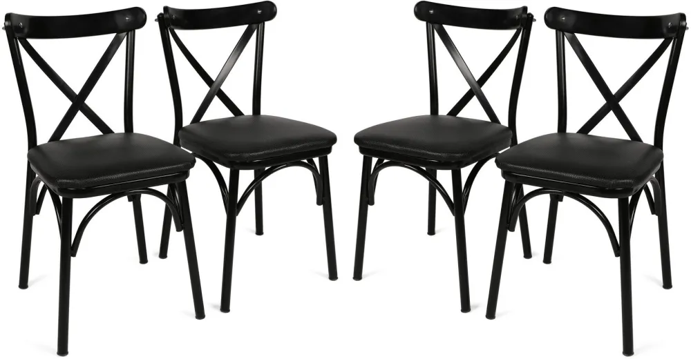Set scaune (4 piese) Hanah Home Ekol 1331 V4, Negru