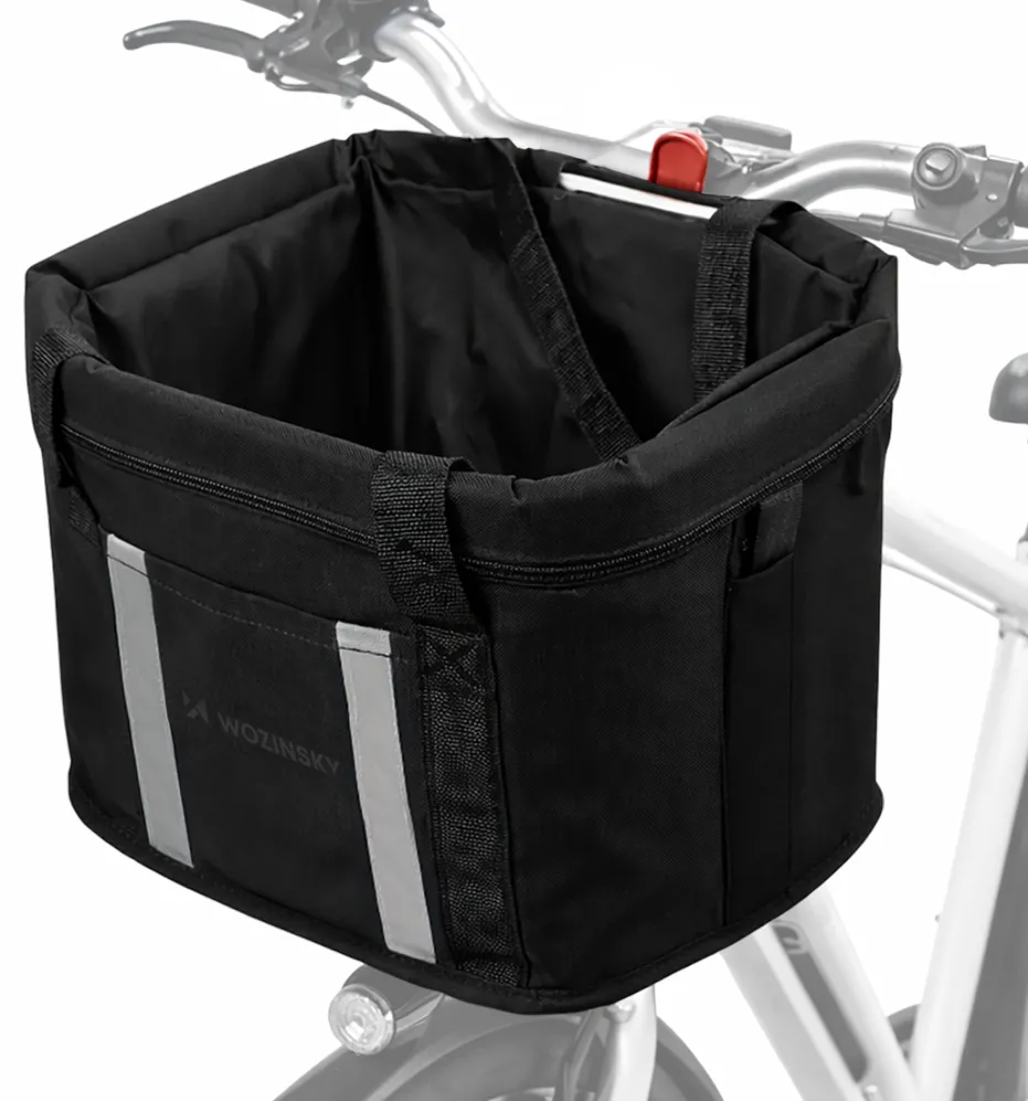 Wozinsky fabric bicycle basket large - black