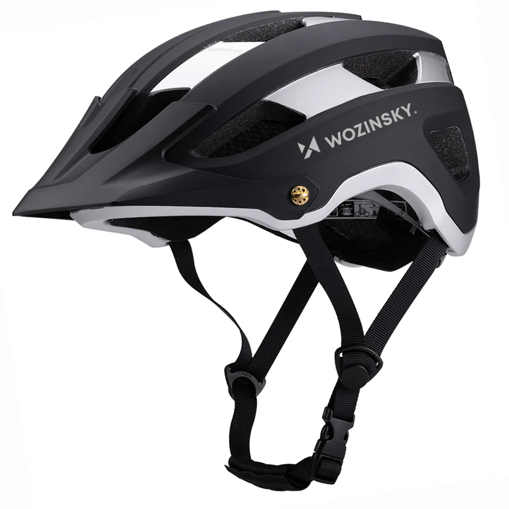 Wozinsky MTB bicycle helmet with removable visor, lightweight L - black and silver