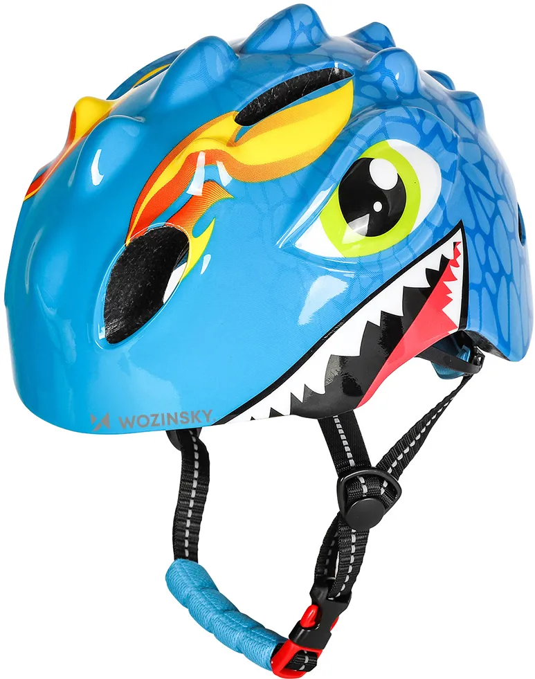 Wozinsky Children's Bicycle Helmet, Dragon Pattern, Lightweight, S - Blue