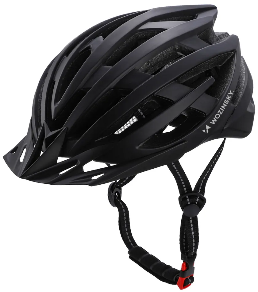 Wozinsky MTB Bike Helmet with Removable Visor and Rear USB Light L - Black