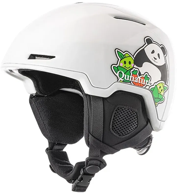 Qunature 10130003005 Ski Helmet with Earmuffs Panda Snowboard for Kids 54-58 cm - White