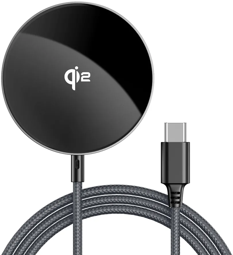 Acefast E24 Qi2 15W Magnetic Inductive Charger with 1.2m USB-C Cable - Black