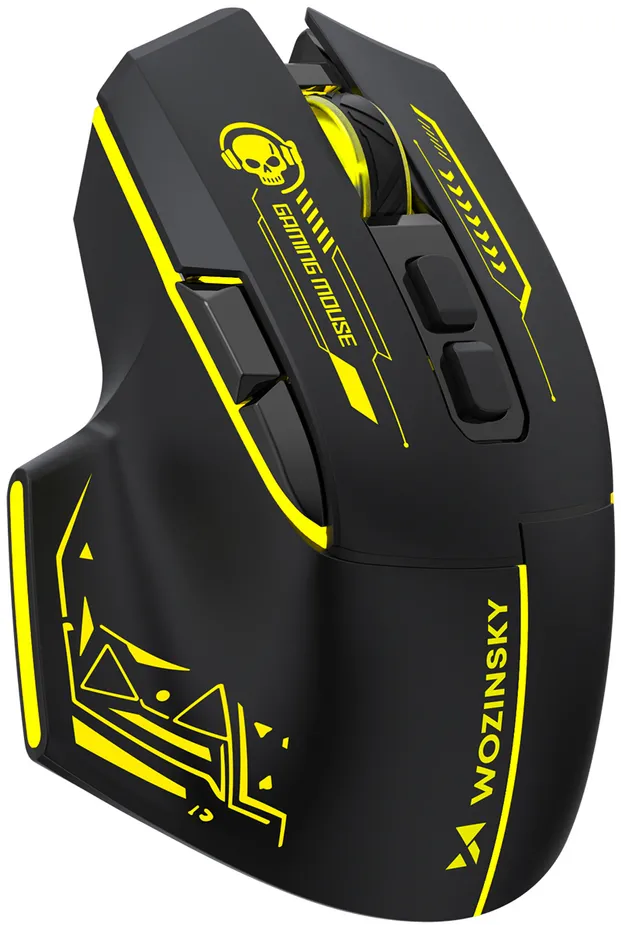 Wozinsky WMGB-1181 Wireless Optical Gaming Mouse 3200 DPI with Built-in Battery and Backlight - Black and Yellow