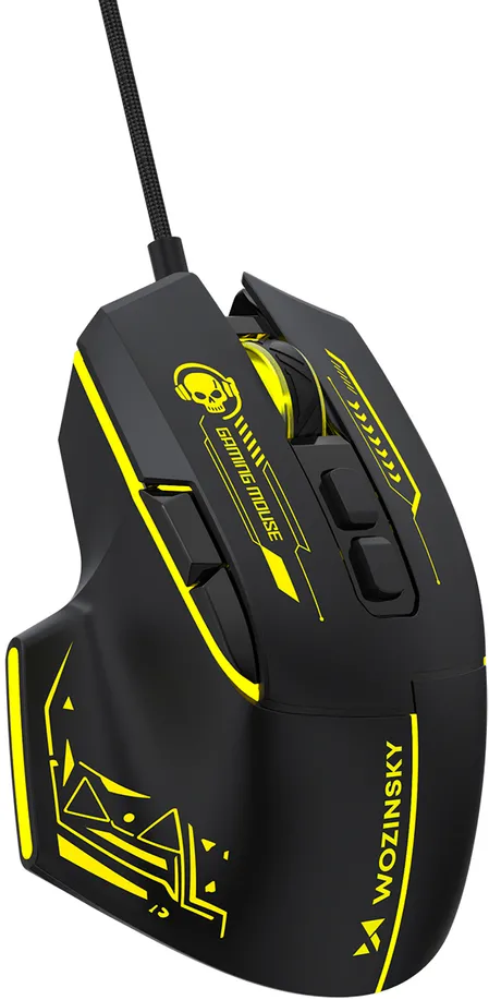 Wozinsky WMGK-1181W Wired Optical Gaming Mouse 7200 DPI with Backlight - Black and Yellow