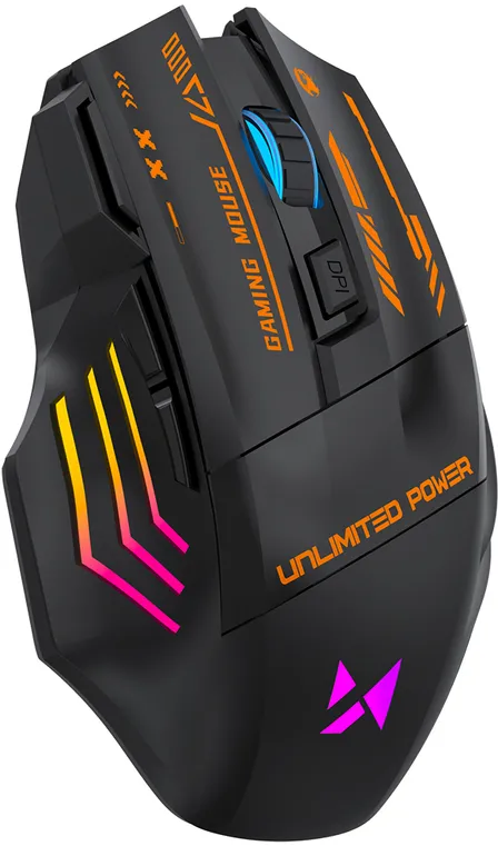 Wozinsky WMGB-1179 Wireless Optical Gaming Mouse with Built-in Rechargeable Battery 3200 DPI with Backlight - Black