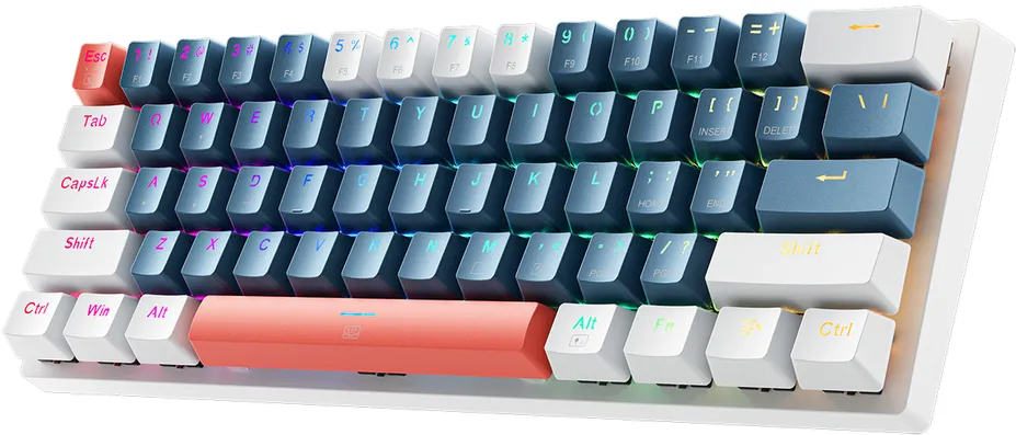 Machenike K500-B61 Wired Mechanical Gaming Keyboard with Backlight Brown Switch - Blue and White