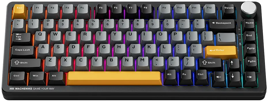 Machenike K600-B82W Wireless Mechanical Backlit Gaming Keyboard GR Silver Switch - Black