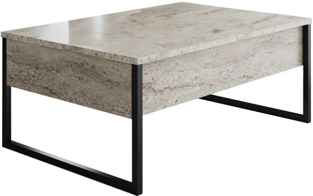 Măsuță de cafea Hanah Home Luxe, Travertin / Negru