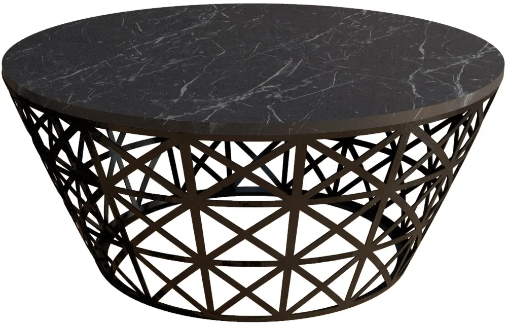 Măsuță de cafea Hanah Home Stil - Black Marble, Negru