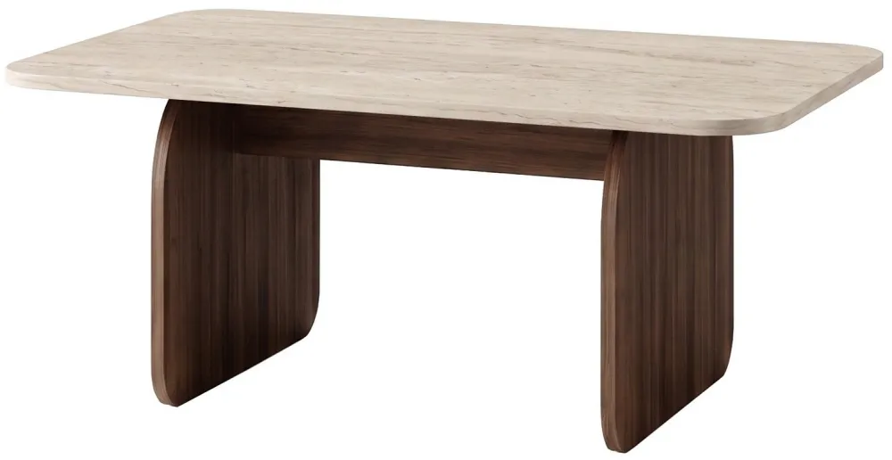 Măsuță de cafea Hanah Home Pietra, Travertin / Nuc Milano