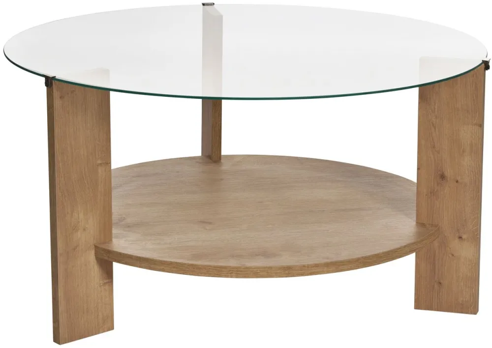 Măsuță de cafea Hanah Home Clara, Stejar Sapphire / Transparent
