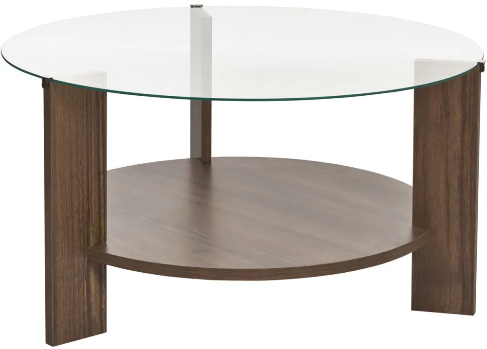 Măsuță de cafea Hanah Home Clara, Nuc Venezia / Transparent