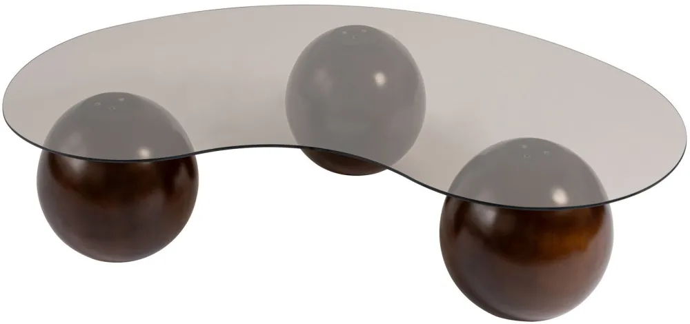 Măsuță de cafea Hanah Home Sphere, Nuc / Bronz