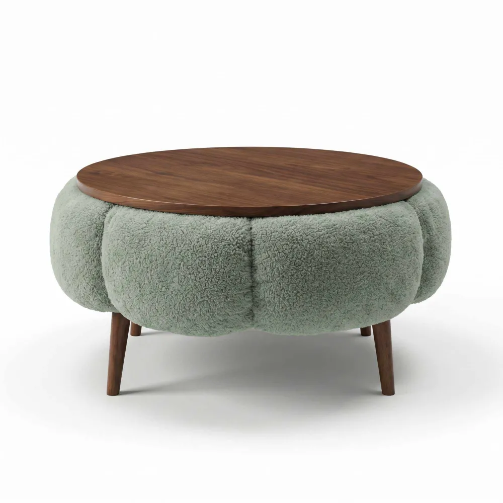 Măsuță de cafea Atelier Del Sofa Papatya 60, Verde / Nuc