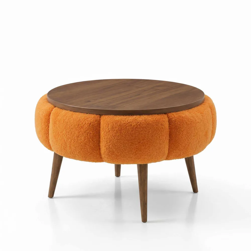 Măsuță de cafea Atelier Del Sofa Papatya 60, Portocaliu / Nuc
