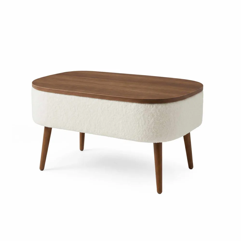Măsuță de cafea Atelier Del Sofa Noya - White, Alb / Nuc