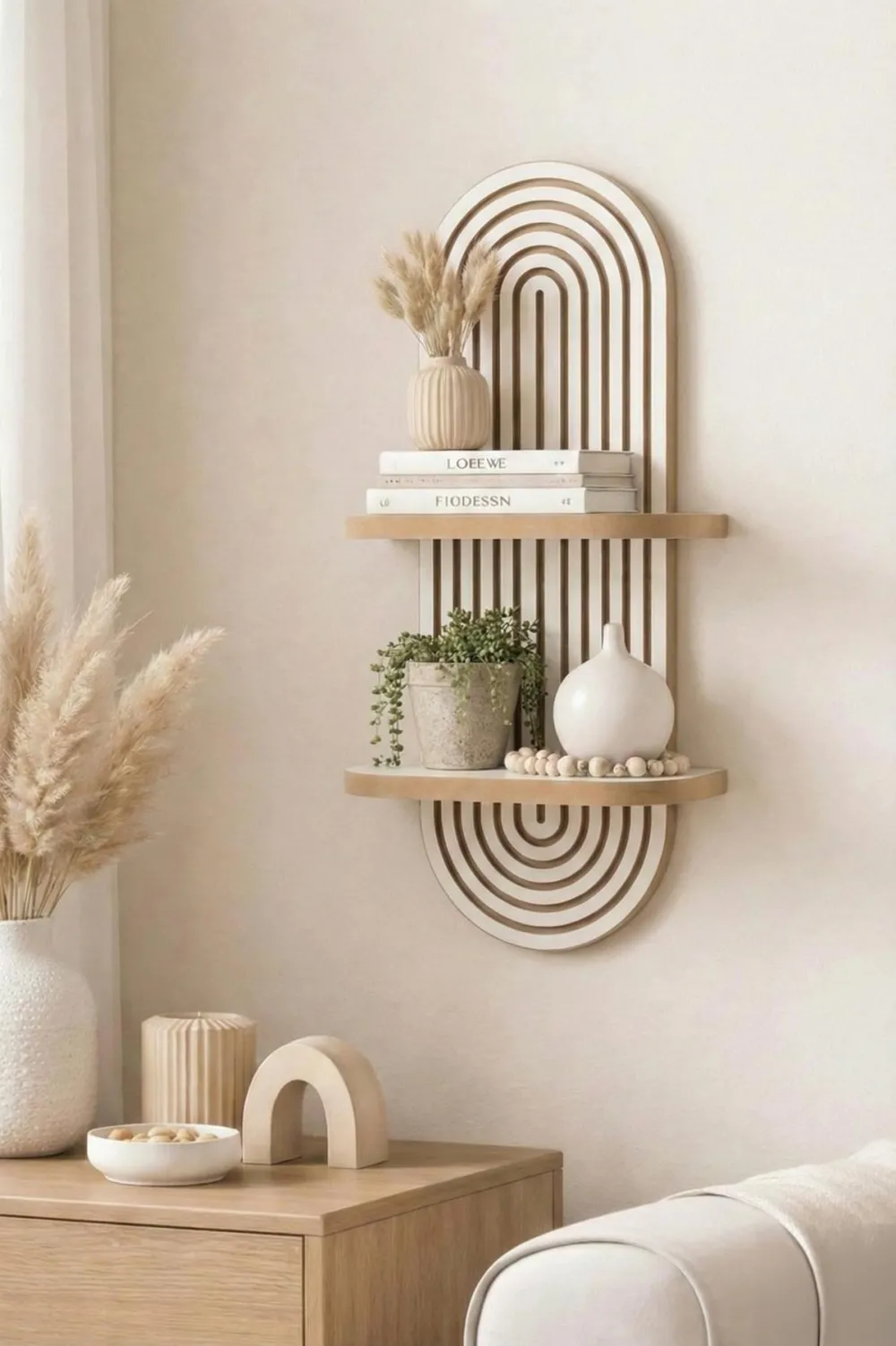 Raft de perete Hanah Home Artmtkwll2D - Whıte, Alb