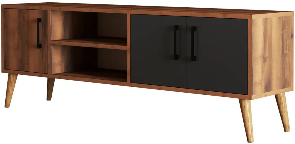 Comodă TV Hanah Home Exxen - 1580, Nuc / Antracit