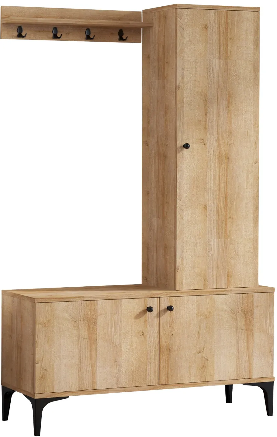 Cuier de hol Hanah Home Lex, Stejar / Negru