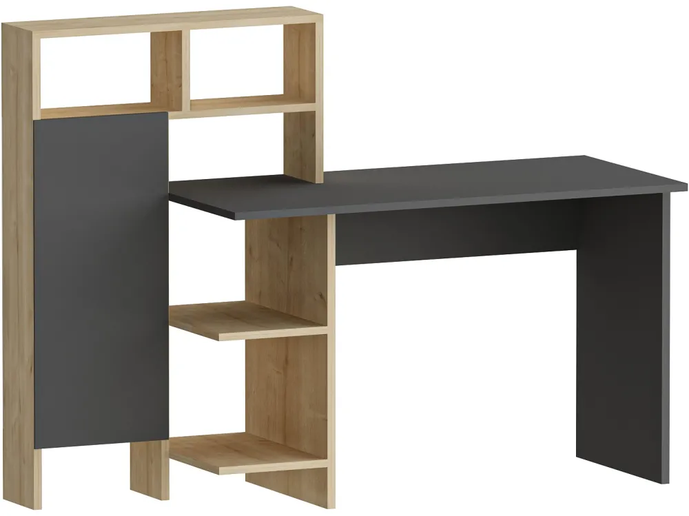 Birou Hanah Home Bugra - Anthracite, Antracit / Stejar