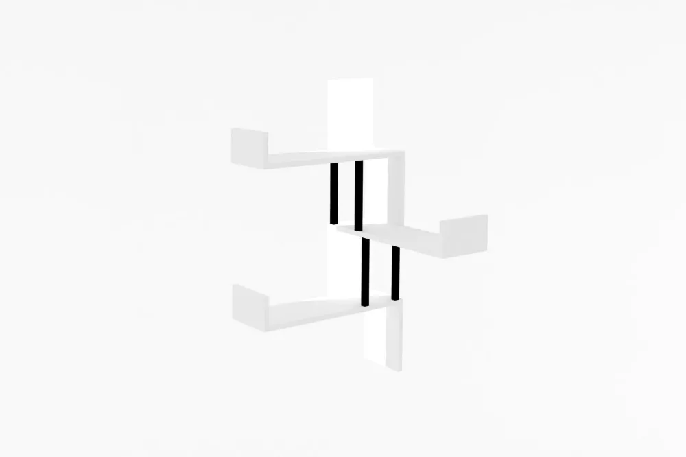 Raft de perete Hanah Home Bombe- White, Alb