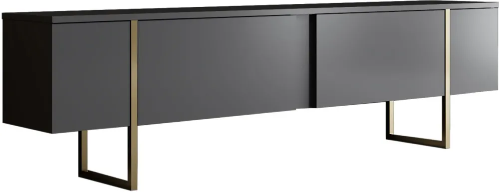 Comodă TV Hanah Home Luxe, Antracit / Auriu