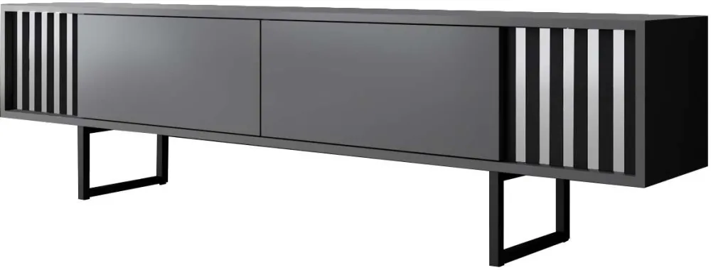 Comodă TV Hanah Home Chrome Line, Antracit / Negru