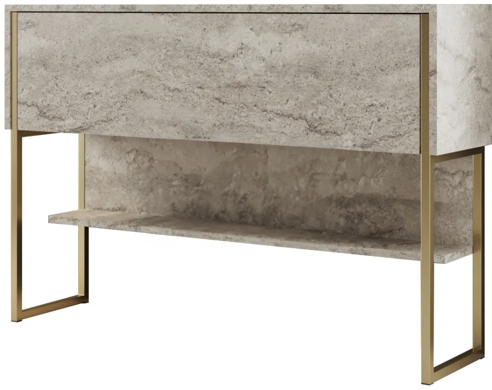 Comodă Hanah Home Luxe, Travertin / Auriu