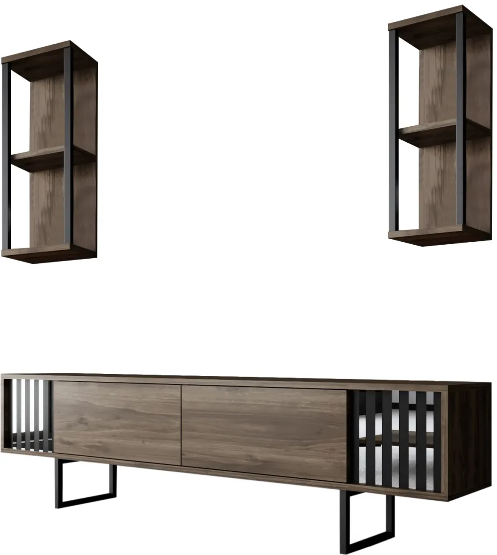 Ansamblu TV Hanah Home Chrome Line, Nuc / Negru
