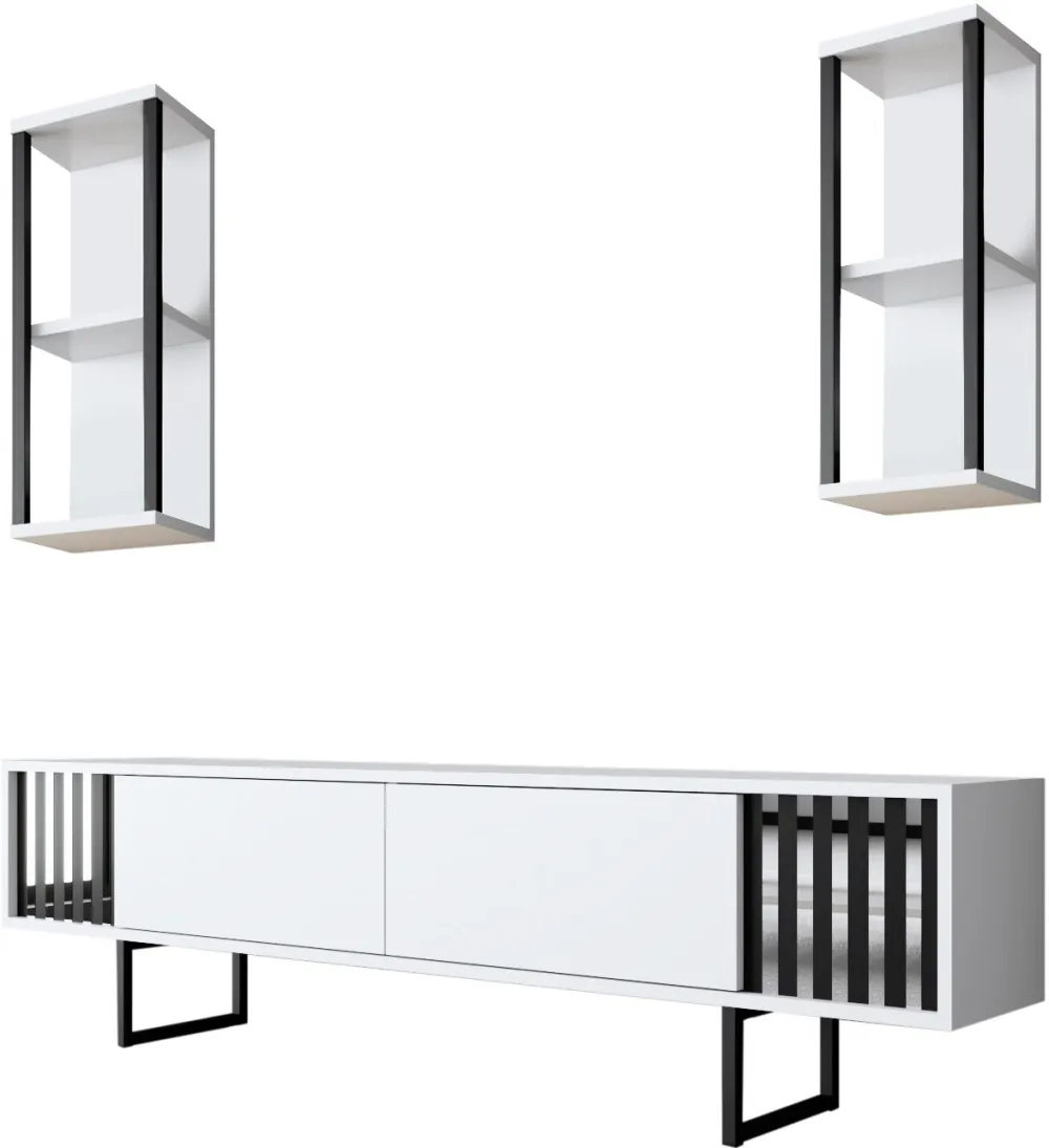 Ansamblu TV Hanah Home Chrome Line, Alb / Negru