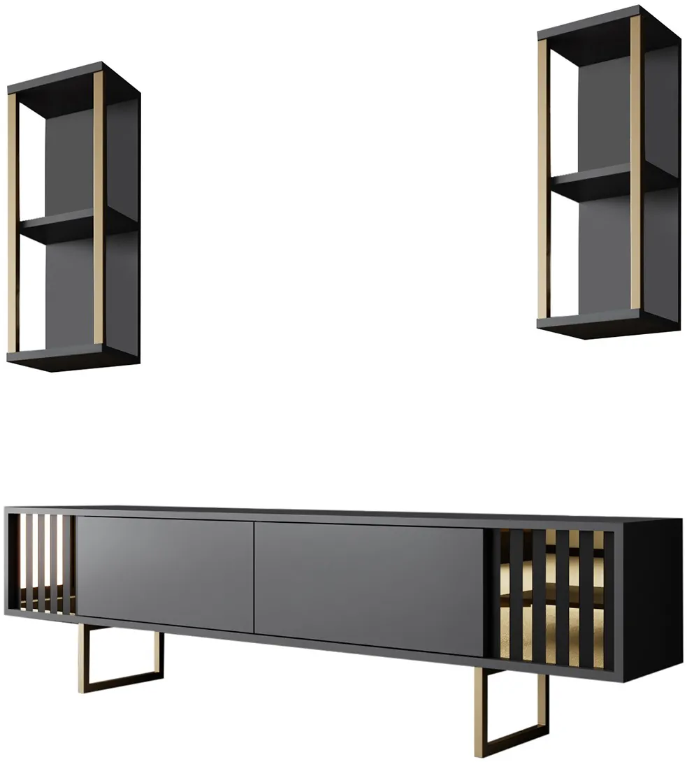 Ansamblu TV Hanah Home Gold Line, Antracit / Negru