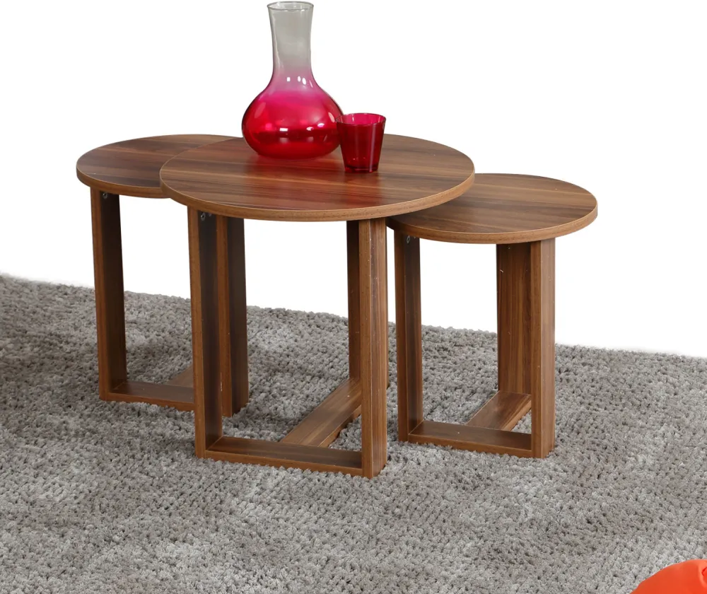 Set măsuțe imbricabile (3 piese) Hanah Home Mira, Nuc