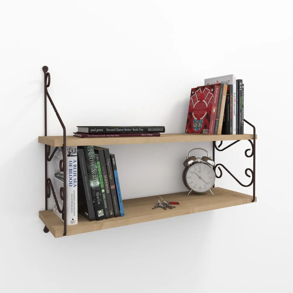 Raft de perete Hanah Home Seramoni 2'li, Stejar