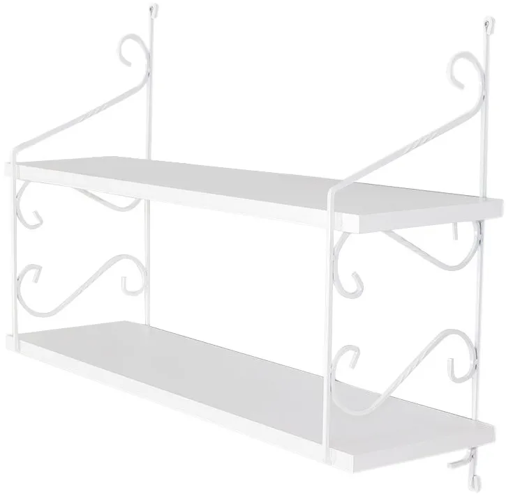 Raft de perete Hanah Home Seramoni 2'li - Shiny White, Alb