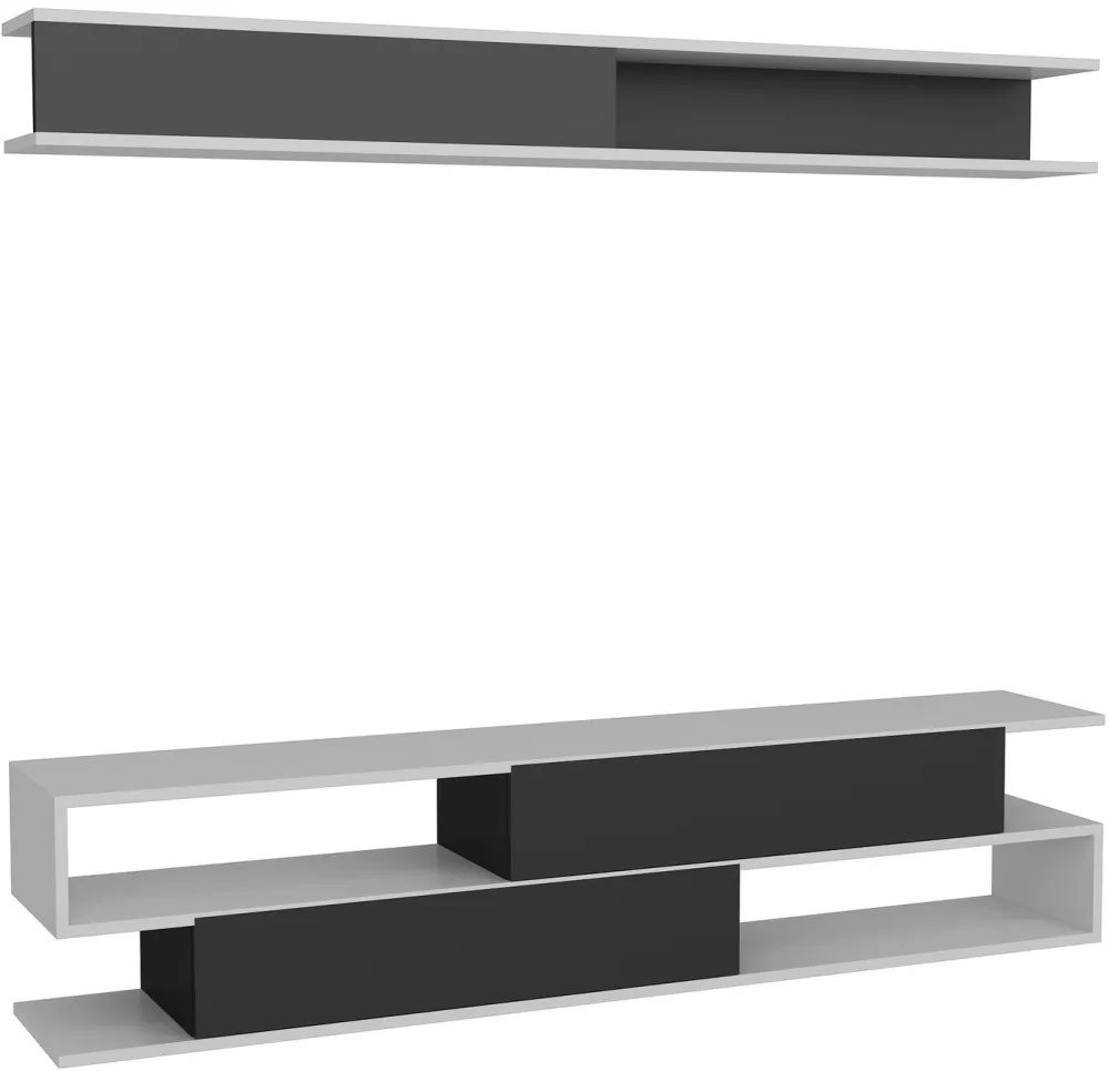 Ansamblu TV Hanah Home Sims - Black, White, Alb / Negru
