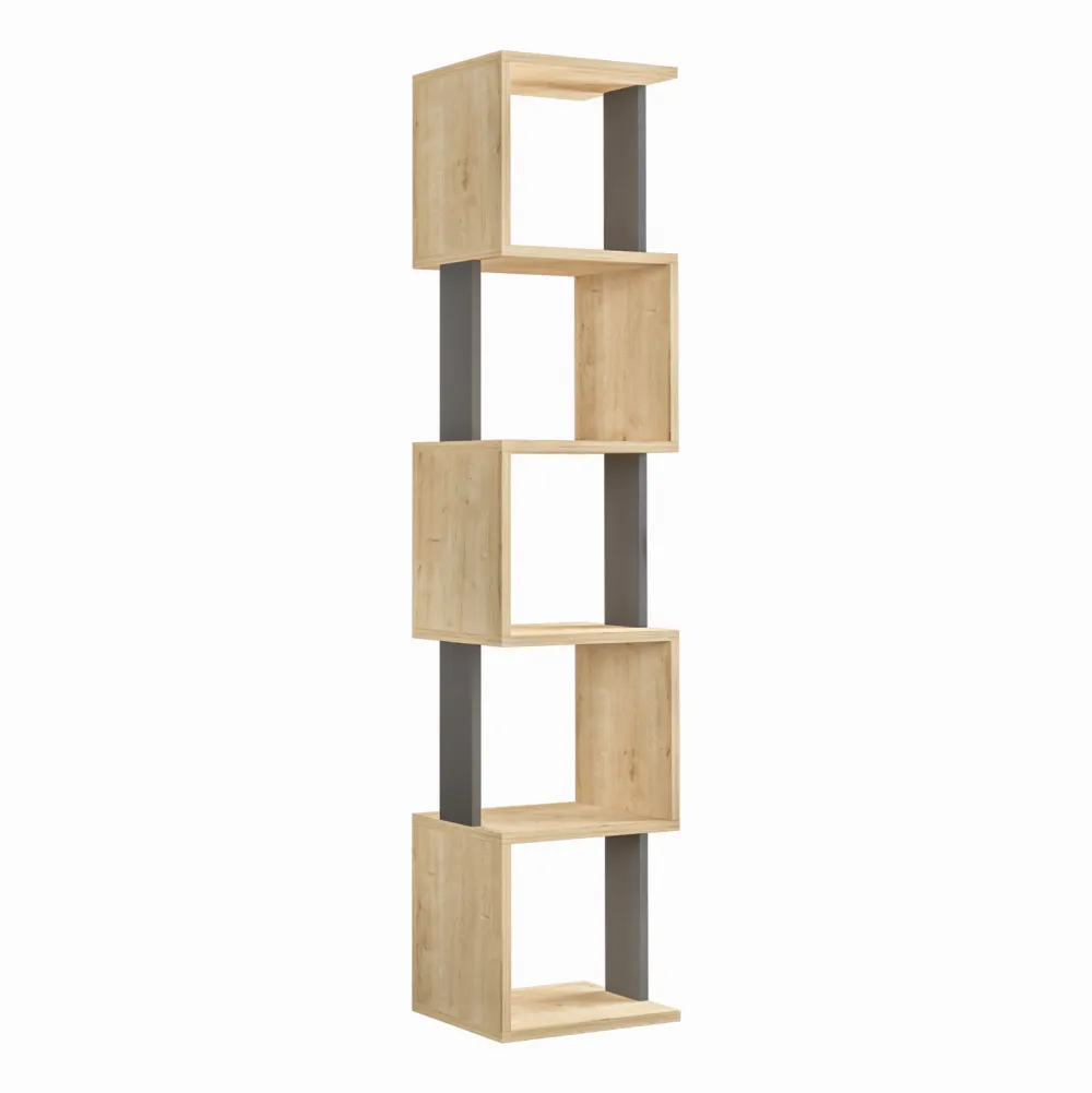 Bibliotecă Hanah Home Piri, Stejar Sonoma / Antracit