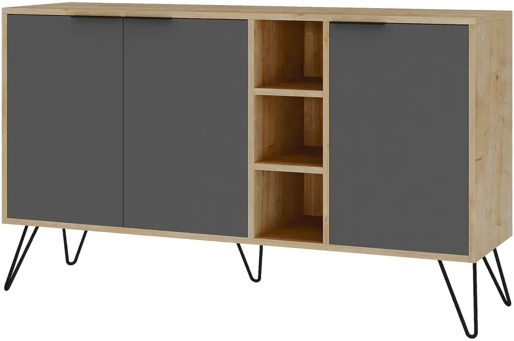 Consolă Hanah Home Clara Console, Stejar / Antracit