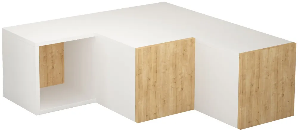 Comodă TV Hanah Home Compact, Alb / Stejar