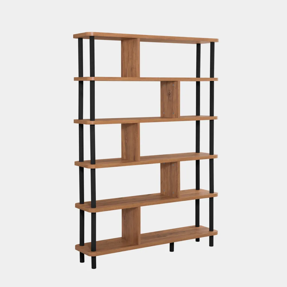 Bibliotecă Hanah Home Meta - Black, Negru / Pin Atlantic