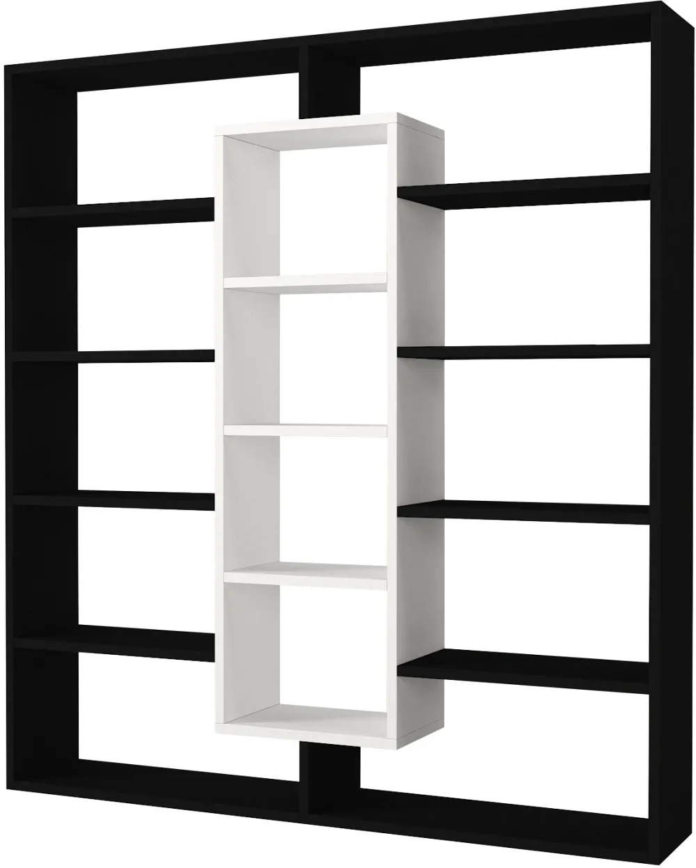 Bibliotecă Hanah Home Ample, Negru / Alb