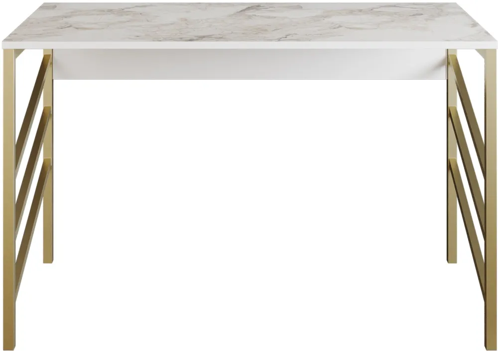 Birou Hanah Home Tuna - Gold, Auriu / Alb