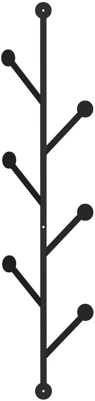 Cuier de perete din metal Hanah Home Ponpon, Negru