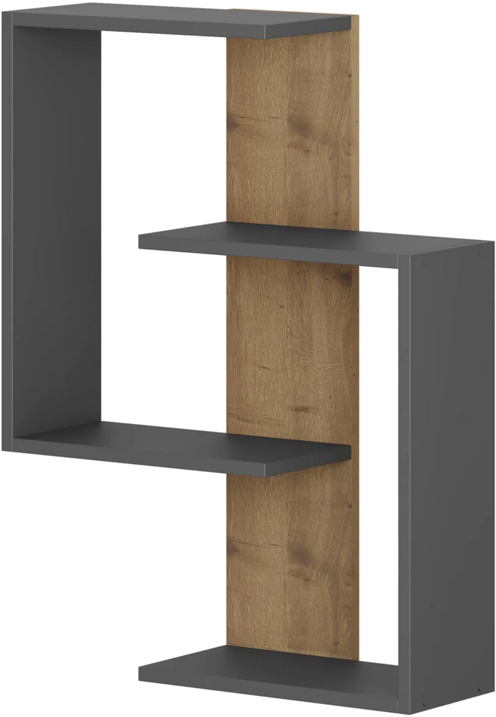 Raft de perete Hanah Home Paranoid - Anthracite, Dark Oak, Antracit / Stejar
