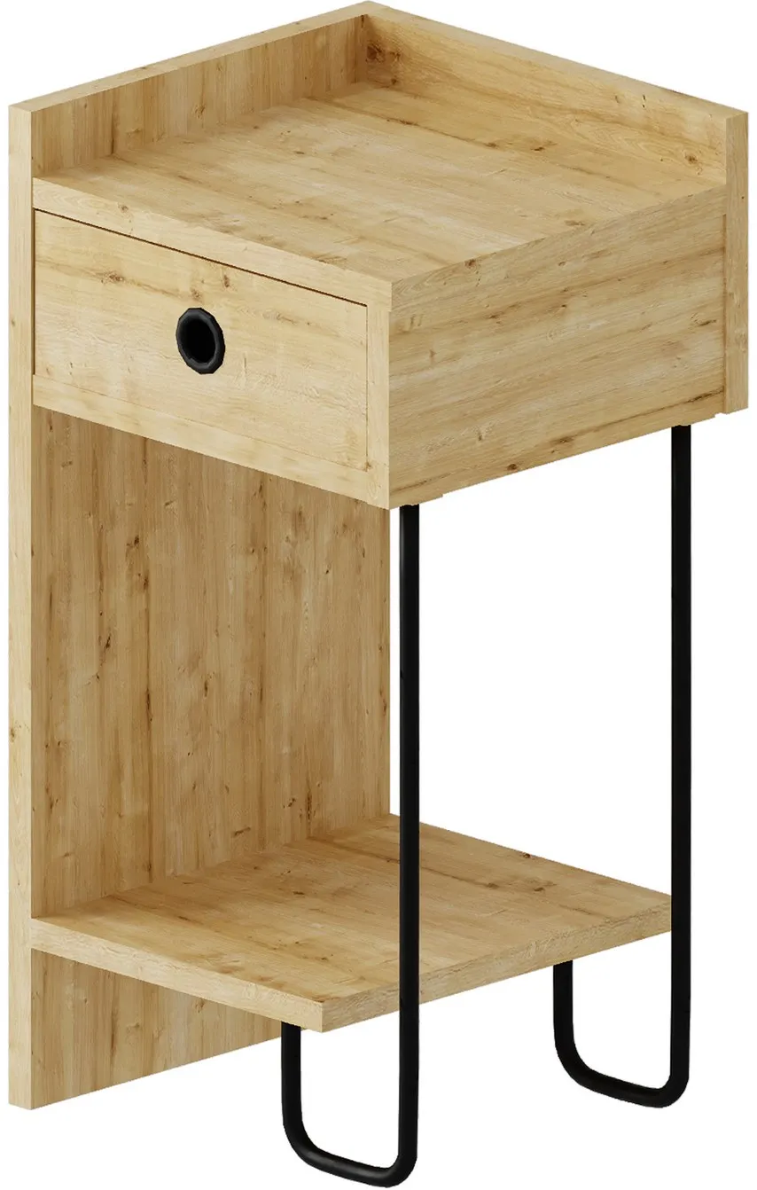 Noptieră Hanah Home Sirius Left - Oak v2, Stejar