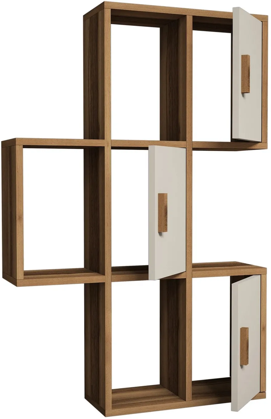 Raft de perete Hanah Home Flora, Nuc / Crem