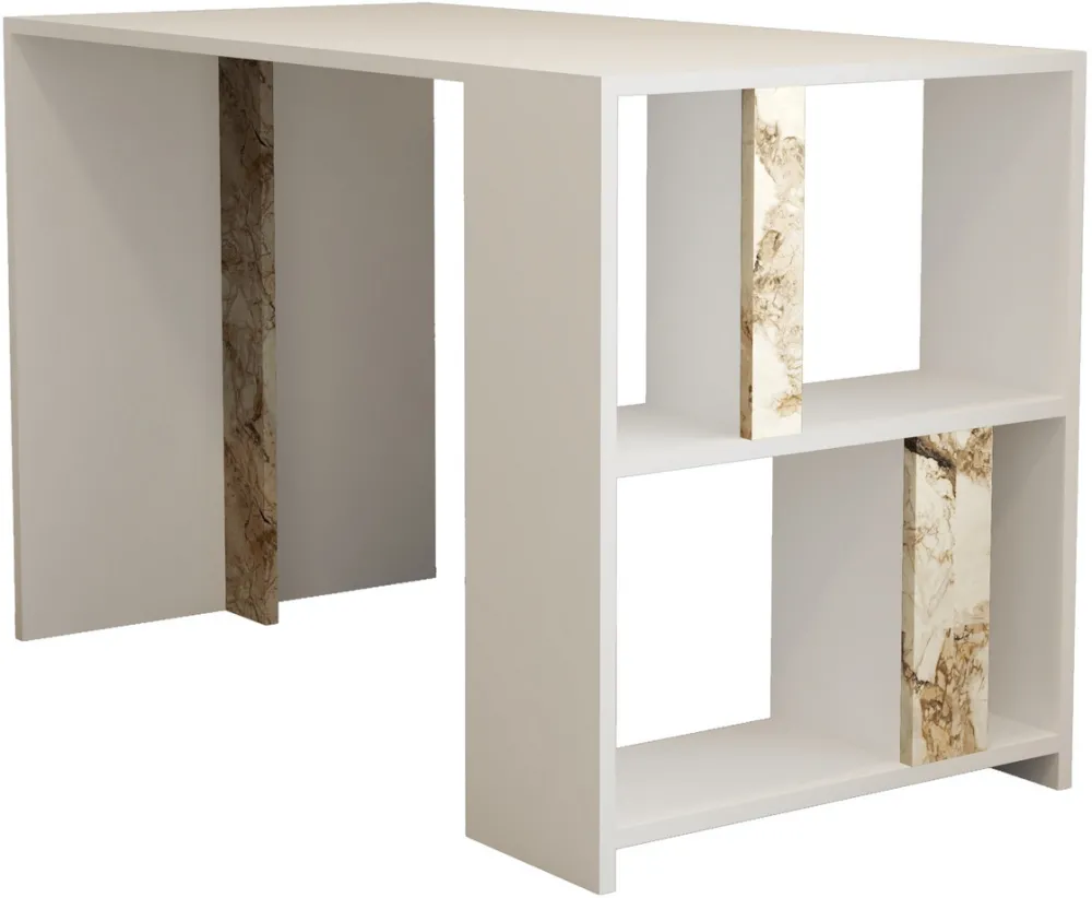 Birou Hanah Home Lima - White Marble, Alb