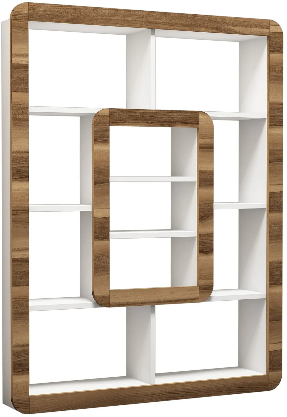 Bibliotecă Hanah Home Orkide, Alb / Nuc